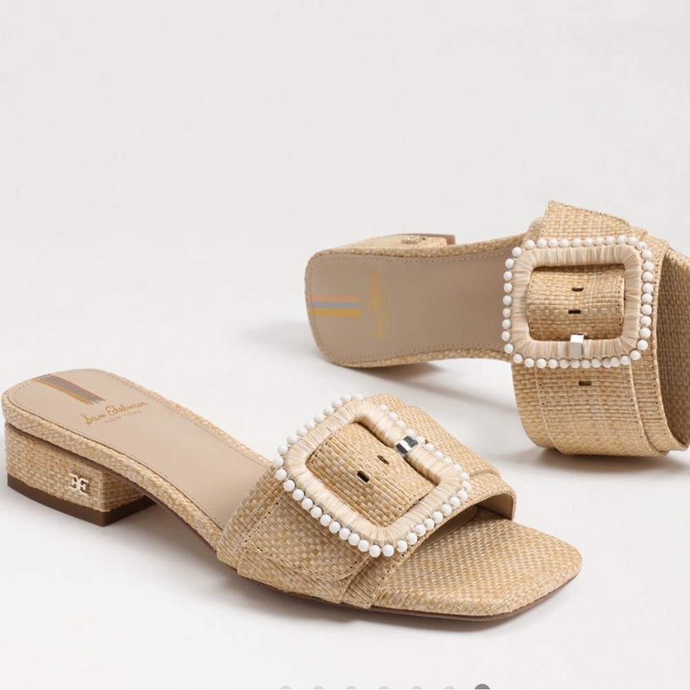 Sam Edelman NEW Deacon Beaded Slide Sandal Cream